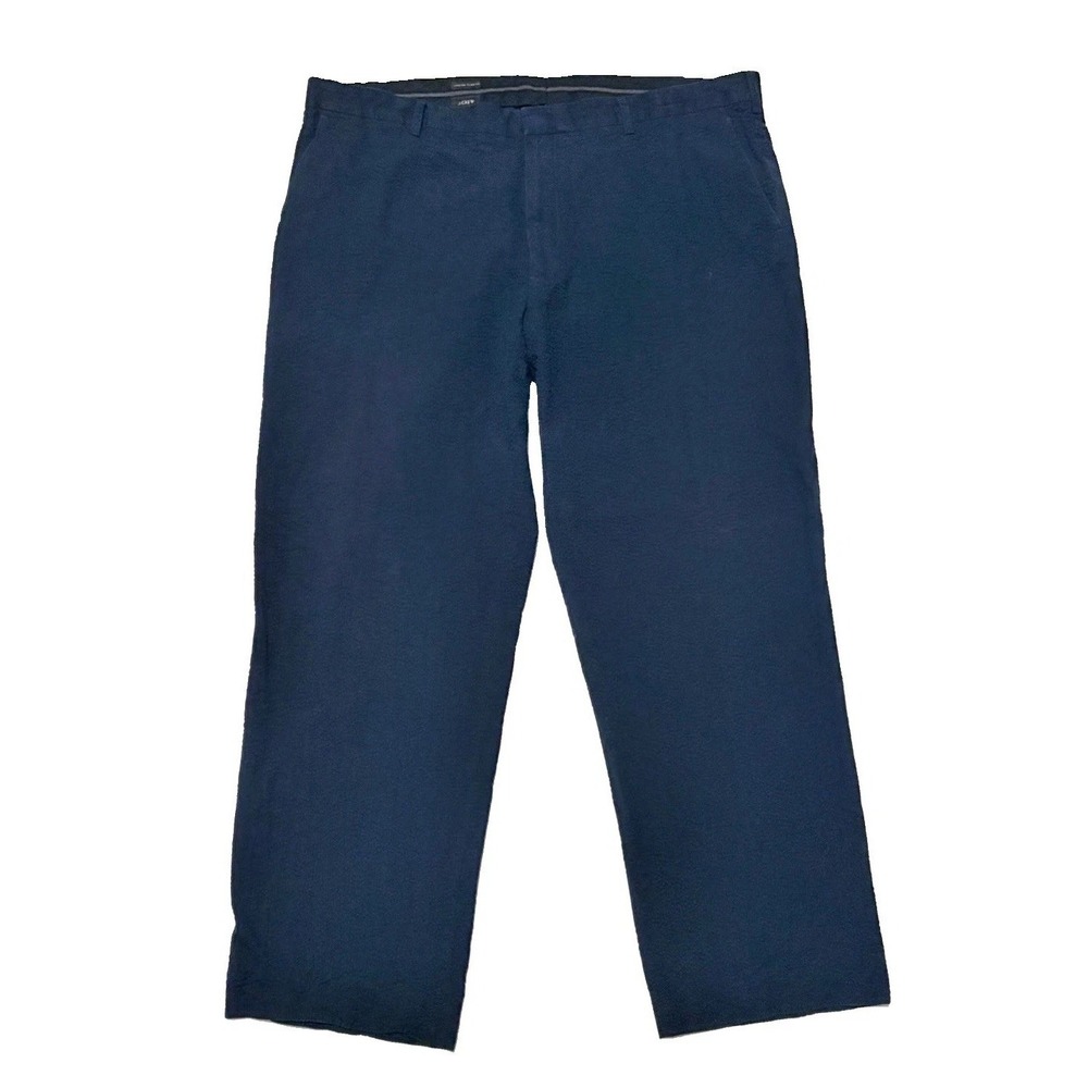 J Crew Ludlow Classic Pants 40x32 Navy Blue Three Looms Japanese Seersucker Mens